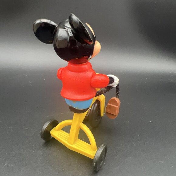 VTG Mickey Mouse on Tricycle that Pedals 1977 Walt Disney Productions Hong Kong - Picture 5 of 15